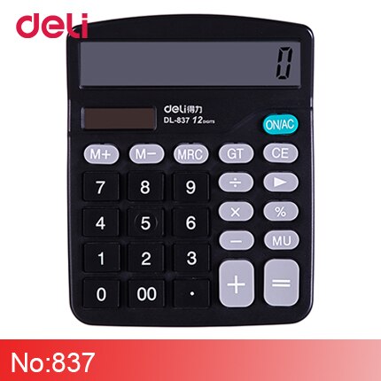 Deli cheap two power supply solar calculator for office table accounting school teach classic durable multifunctional calculator: Default Title
