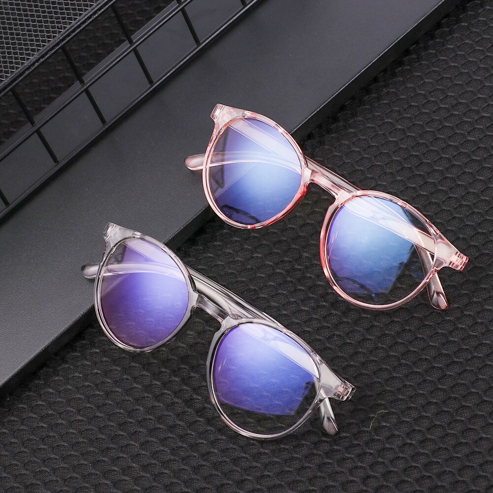 Computer Classic Transparent Round Glasses Anti Blue Glare Frame Clear Lens Myopia Glasses Vintage Eyeglasses Optical Spectacle