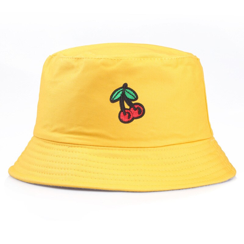 Fruit Cherry Bucket Hats For Girls Women Reversible Fisherman Hat Panama Bob Hat Summer Sun Hat