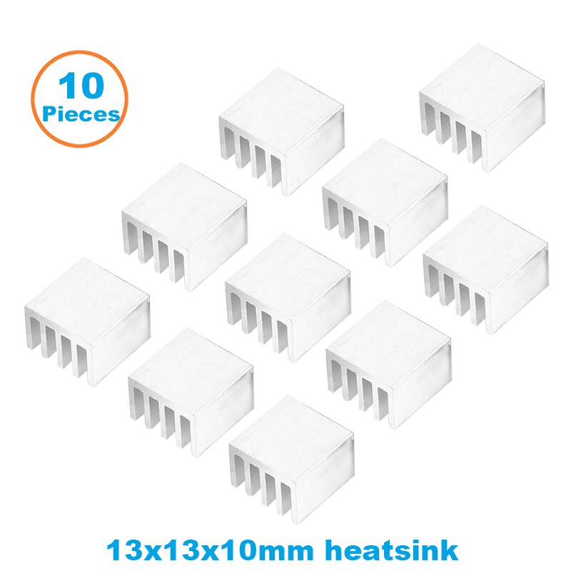 En-Labs 10pcs Silver 10x10x10mm Aluminum Heat Sink Radiator Heatsink,Electronic Chip Cooling Radiator Cooler for IC MOSFET SCR: 13x13x10mm