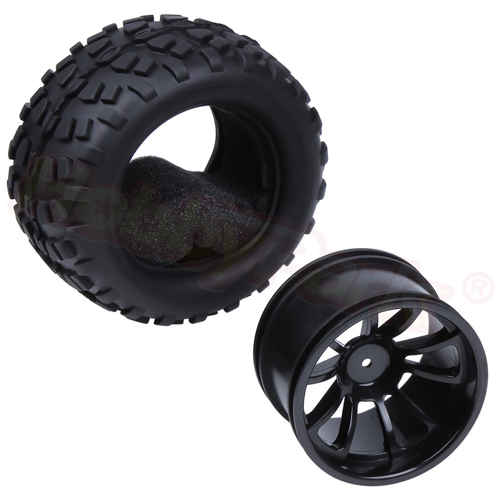 4 stuks RC Rubber Banden en Wielen met Spons voor RC 1/10 Schaal Modellen RC Auto HSP Off Road Monster truck 94111 94108 94188