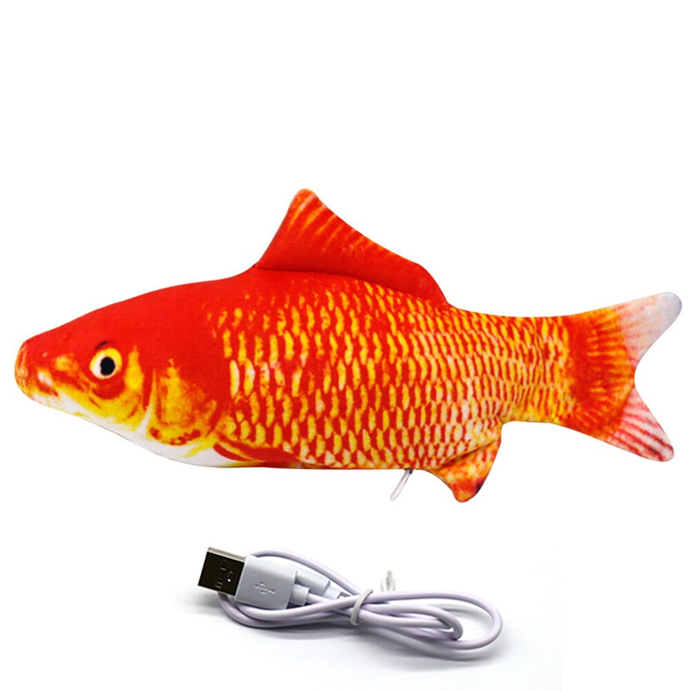 Elektronische Katze Spielzeug 3D Fisch Elektrische Simulation Fisch Spielzeug für Katzen Haustier Spielen Spielzeug katze liefert juguetes para gatos: Gold Karpfen