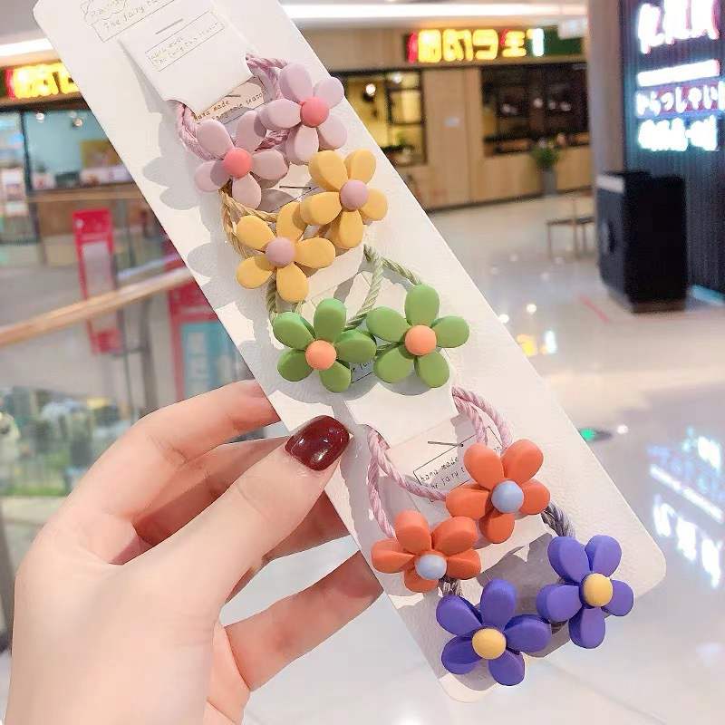 10 pz/impostato di Modo Delle Ragazze Fasce Elastiche Dei Capelli di Animali Del Fumetto Del Fiore Della fascia Bambini Scrunchies coda di Cavallo Titolare Dei Capelli Del bambino Accessori