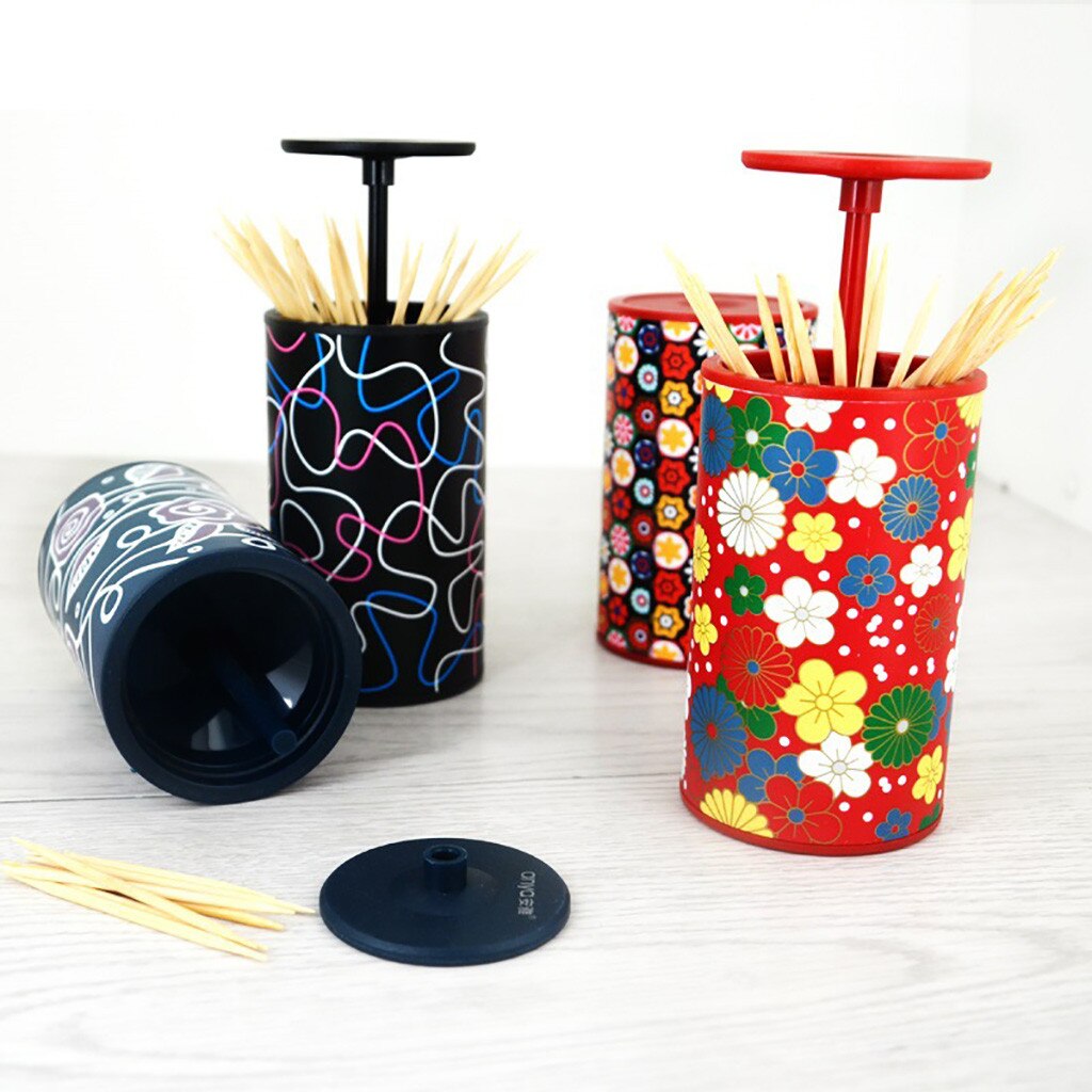 #40 Personality Automatic Pressing Toothpick Holder Portable For Home Dinner Room Restaurant Living Room Accessories