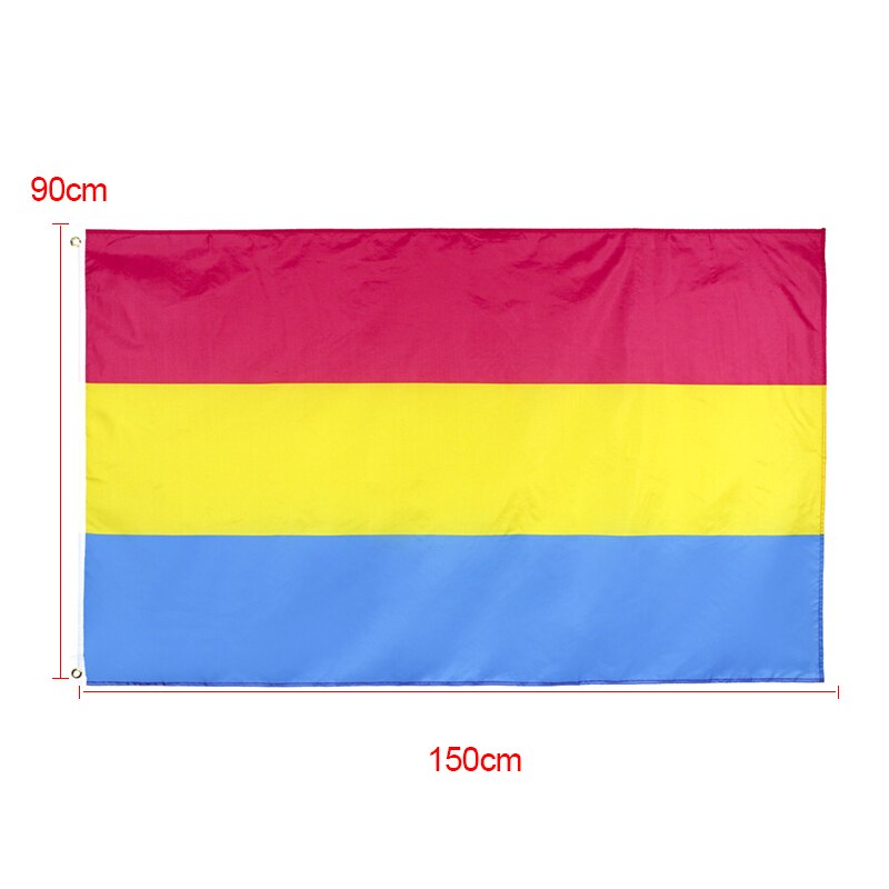Drapeau pansexuel de Pan de fierté LGBT omnisexuelle d'urijk 90x150cm pour la directe