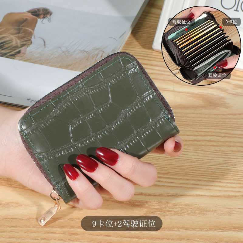 Vrouwen Mini Id-kaart Houders Krokodil Business Credit Card Houder Pu Leather Slim Bankkaart Case Organizer Portemonnee Rits Unisex