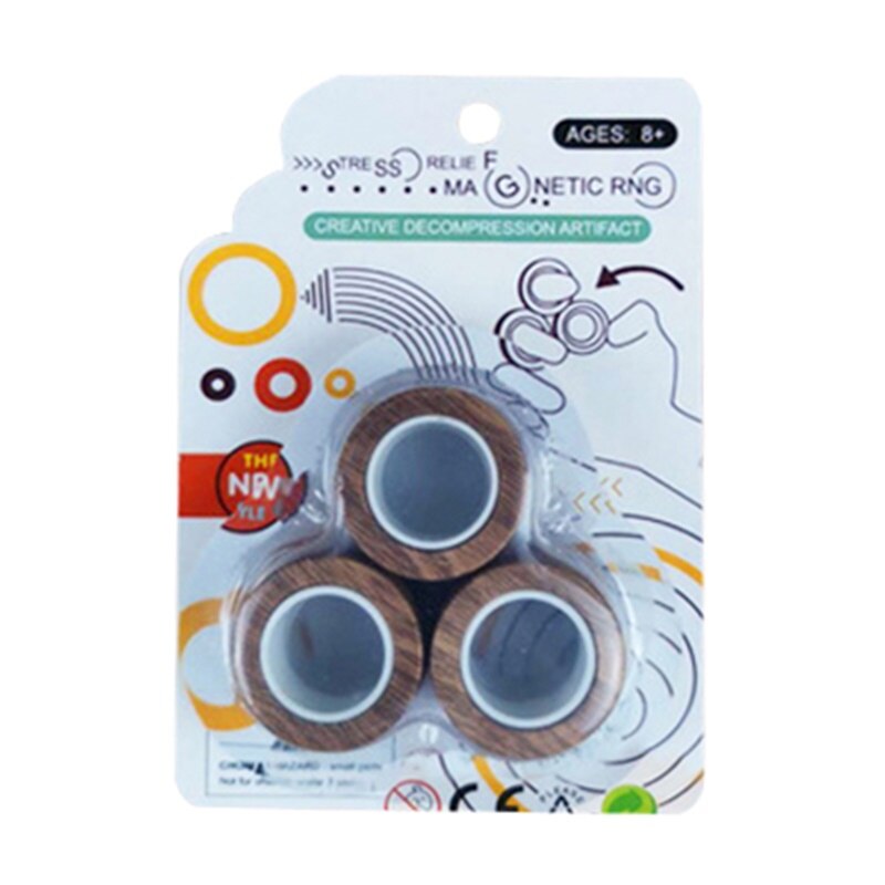 3 sztuk zabawki typu Fidget antystresowy śmieszne Fidget Spinner bransoletka magnetyczna pierścień rozpakować zabawki magiczny pierścień rekwizyty narzędzia stres stres zabawki: NO.1728