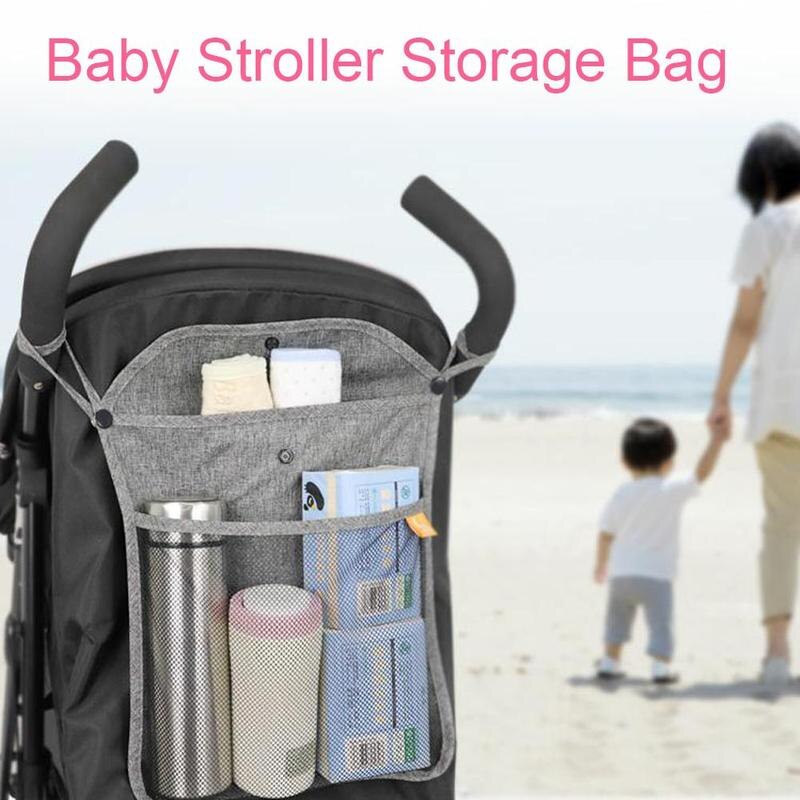Baby barnevogn vogn mesh hængende opbevaringspose baby vogn hængende taske multifunktionel opbevaring mesh taske sæde lomme vogn taske