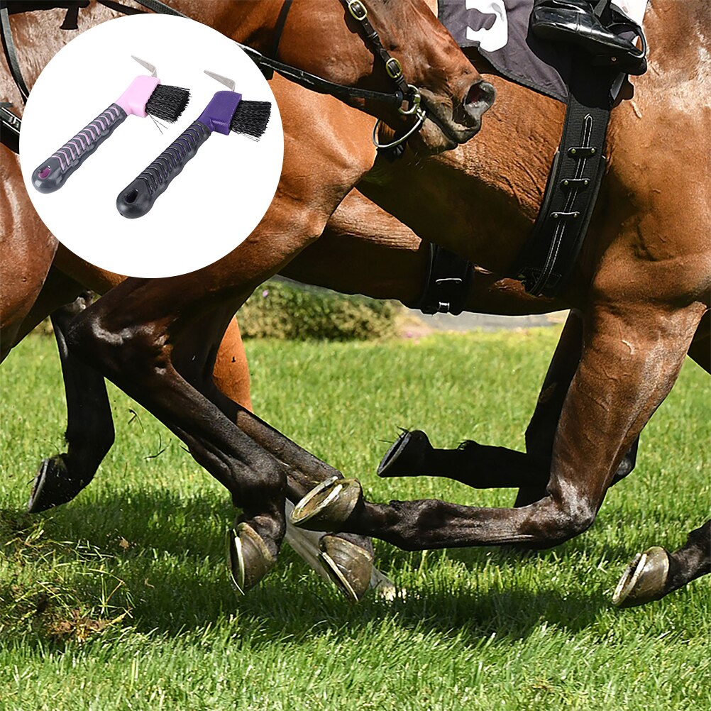 2Pcs Horse Hoof Pick Brushes Horse Hoof Cleaning Brushes Horse Grooming Tools