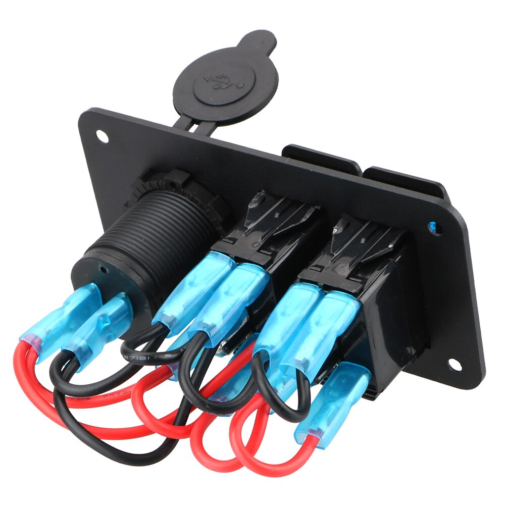 Bryterpanel bil marine vippebryter 12 ~ 24v kretsstyring vanntett digitalt voltmeter dobbel usb -portuttakskombinasjon