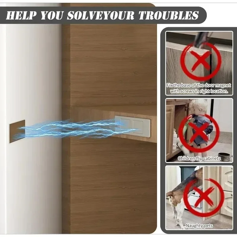 Invisible Strong Magnetic Cabinet Catches Ultra-Thin Magnets Door Stops Adhesive Drawer Magnet Catch for Kitchen Closet Closer