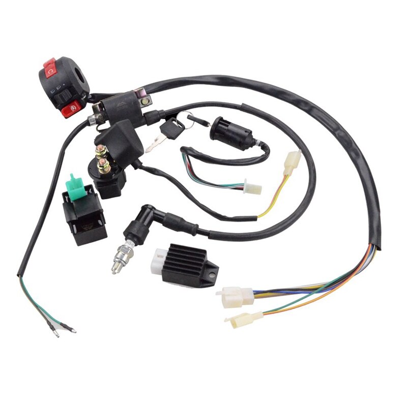 Atv 150cc 200cc 250cc ontstekingsspoel kabelboom schakelaar montage kabelboom spoel gelijkrichter cdi atv solenoïde bougie quad pit d