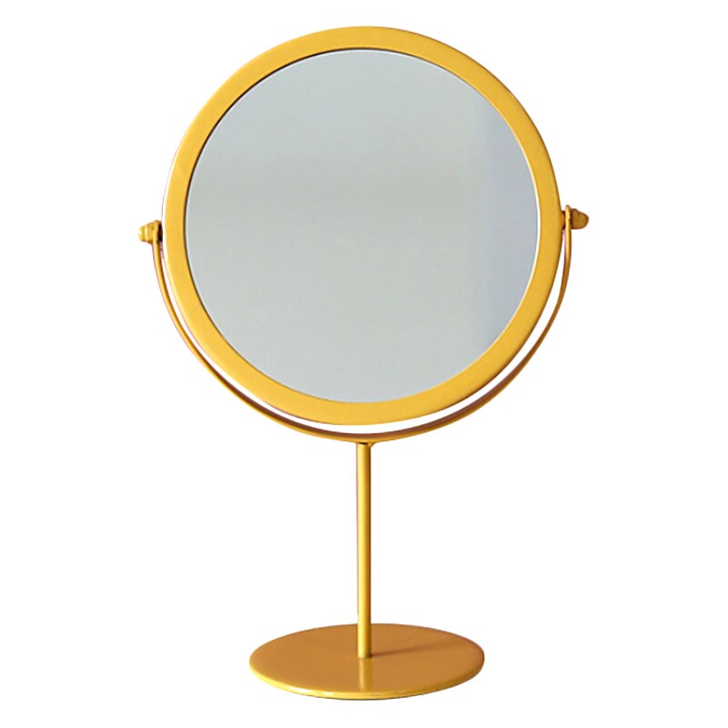 Light Luxury Retro European Metal Gold Home Desktop Geometry Mirror Makeup Mirror Dormitory Makeup Mirror: green