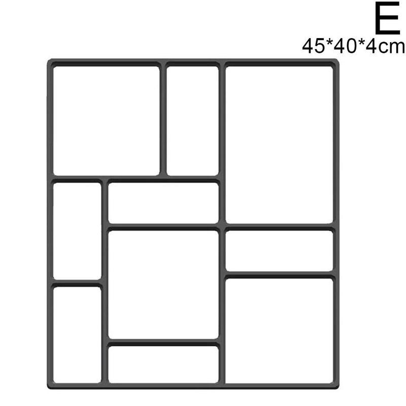 Concrete Molds Pave Garden ReusableDIY Plastic Paths Maker Concrete Stepping Stone Cement Mould Brick Molds Garden Stone Road: E