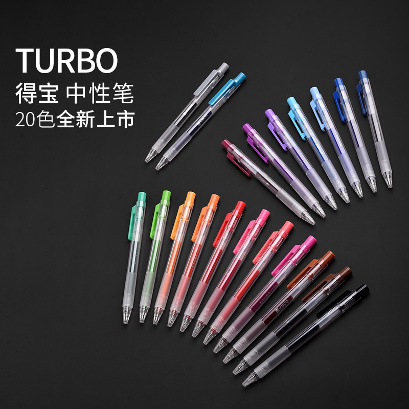 KACO TURBO Gel Pens Press 20 Colors Pen 0.5MM Colorful Ink Sign Pens 800M Writing High-Capacity Rainbow Pen for Student Office
