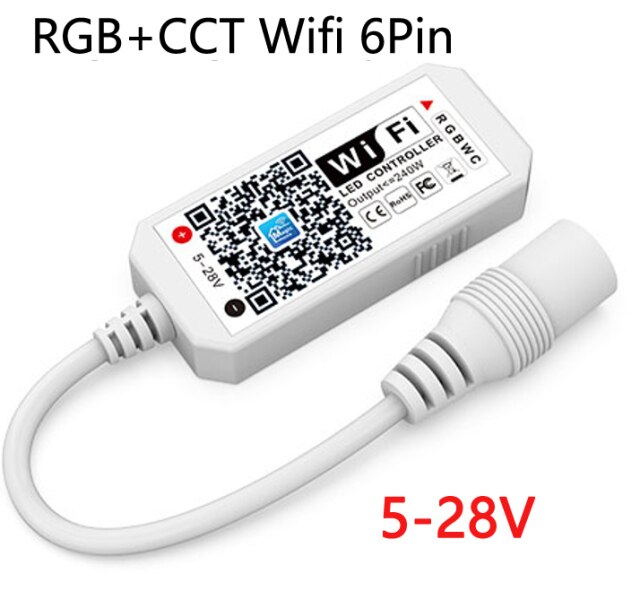 DC5V 12V 24V RGB Tape 5050 Led Wifi Controller Bluetooth WiFi LED Controller led strip IR Remote Control Alexa Google Magic Home