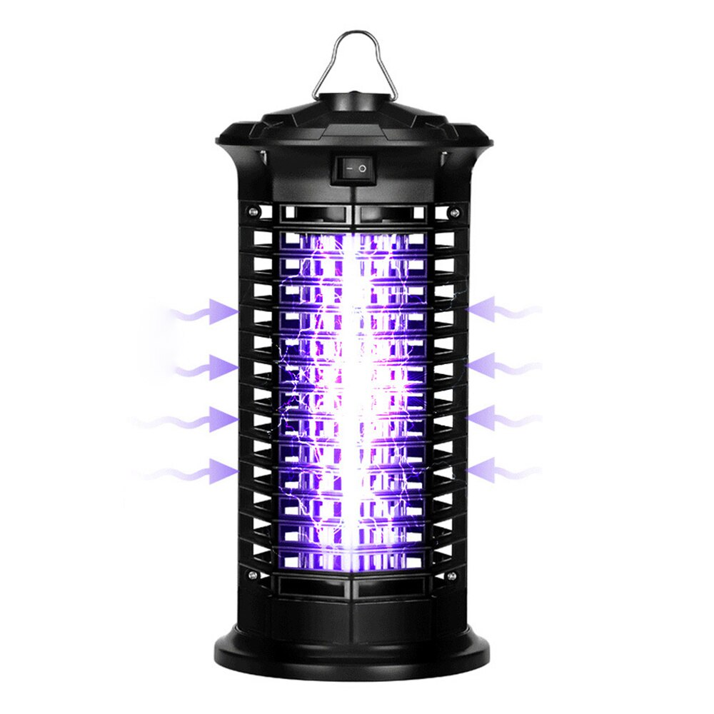 Insecticida fotocatalítico LED para exteriores, repelente de mosquitos eléctrico para jardín, con enchufe estadounidense, color negro