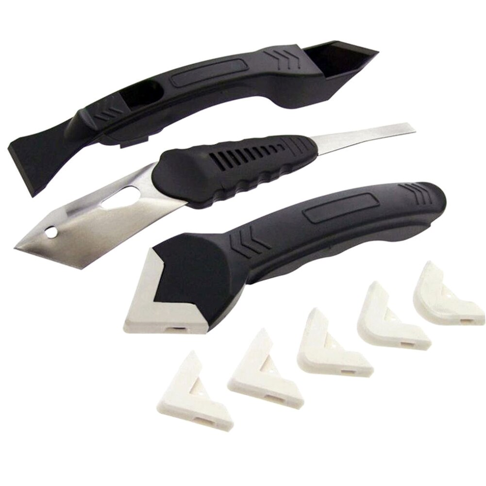 3Pcs Breeuwen Kit Grout Floor Cleaning Tegel Vuil Tool Siliconen Glas Cement Schraper Tool Spatel Lijm Schop Kit M5