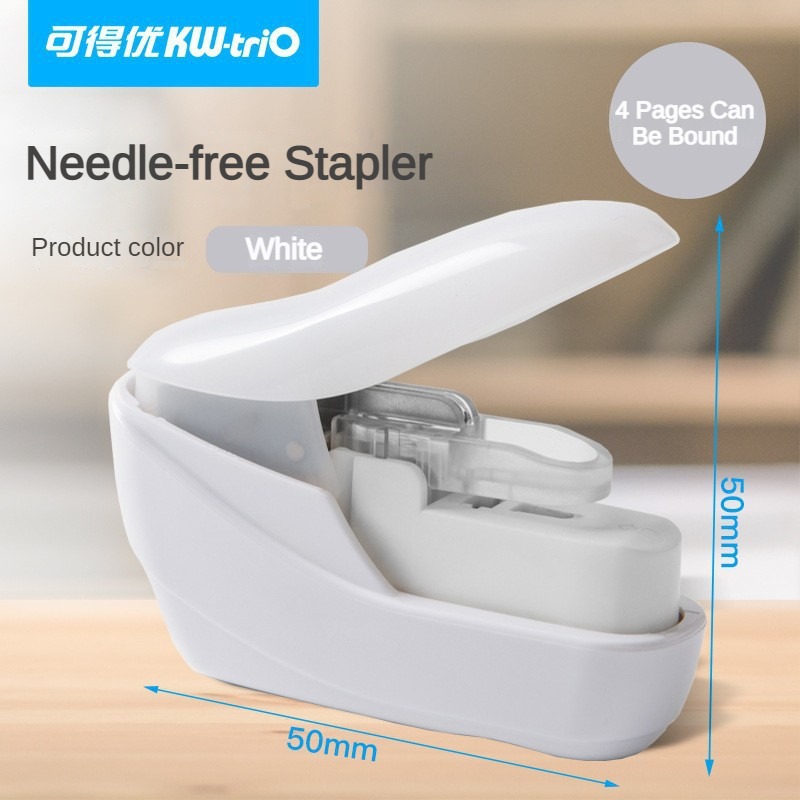 No Staples Stapling Machine Mini Book Stapleless Stapler Paper Stapling Stapler Without Staple Office Accessories Stationery: Red