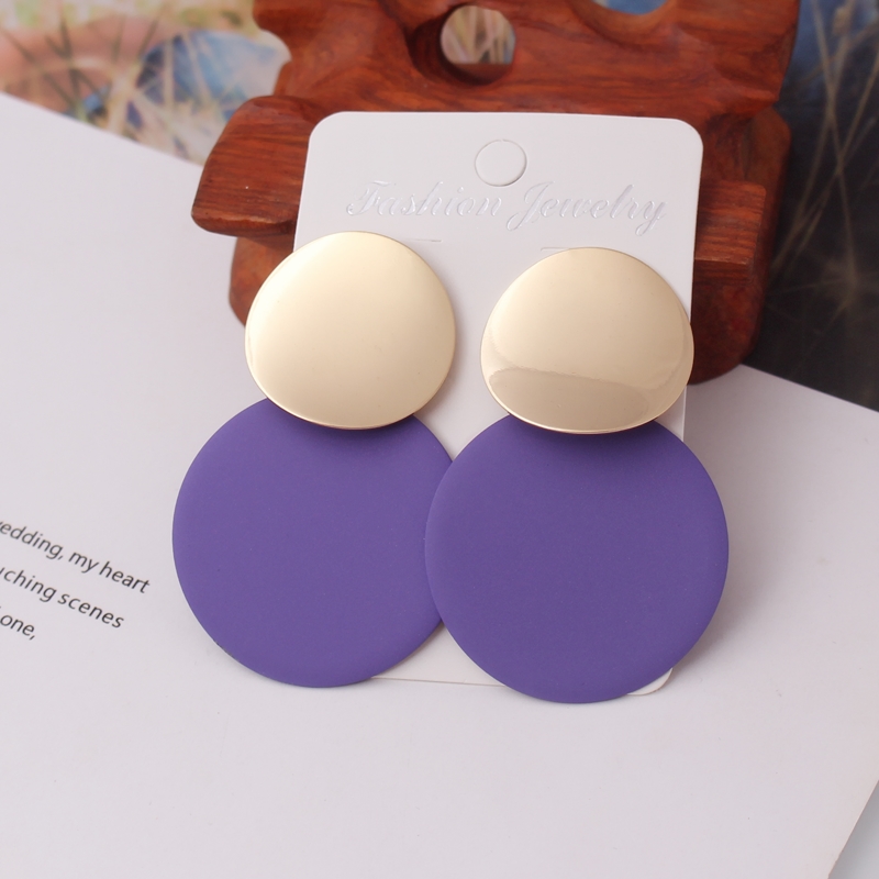 Pendientes colgantes geométricos de mariposa y flor púrpura para mujer, Margarita, corazón, redondo, cuadrado, Brincos, joyería de boda dulce