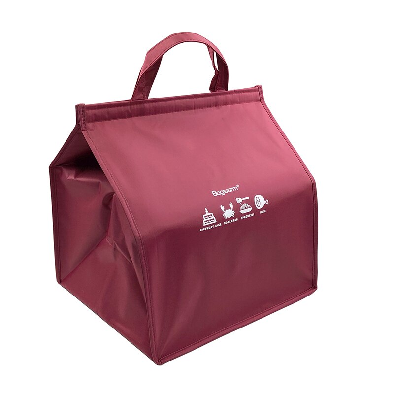 Bolsa térmica aislante para pasteles y pizza, bolso aislante de gran capacidad de para alimentos, bebidas y frutas: Rojo