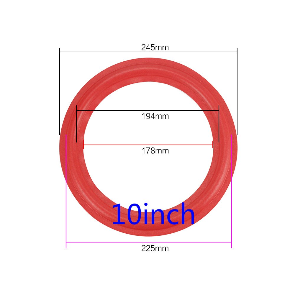 Ghxamp 2 st röd högtalare skum surround subwoofer 6.5 tum 8 tum 10 tum 12 tum bashögtalare reparation diy del svamp ring sida