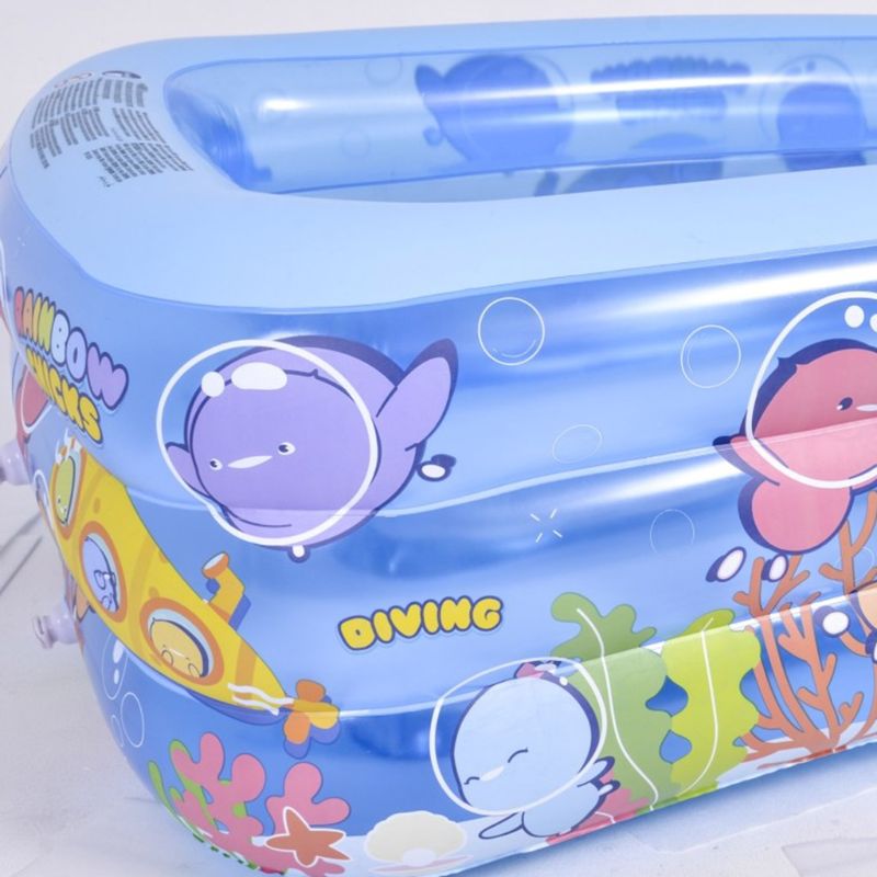 3Layer Baby Inflatable Swimming Pool Portable Children Kids Square Tub for Outdoor Home Use