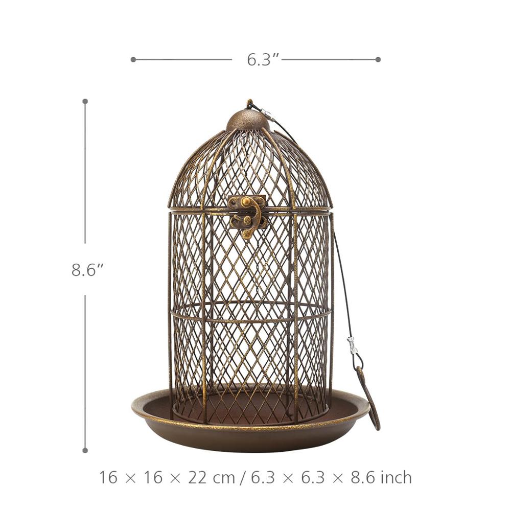 Tooarts Bird Feeder Bird Cage Feeder Hanging Wild Bird Feeder Garden Backyard Decoration Bird Home Decoration Crafts