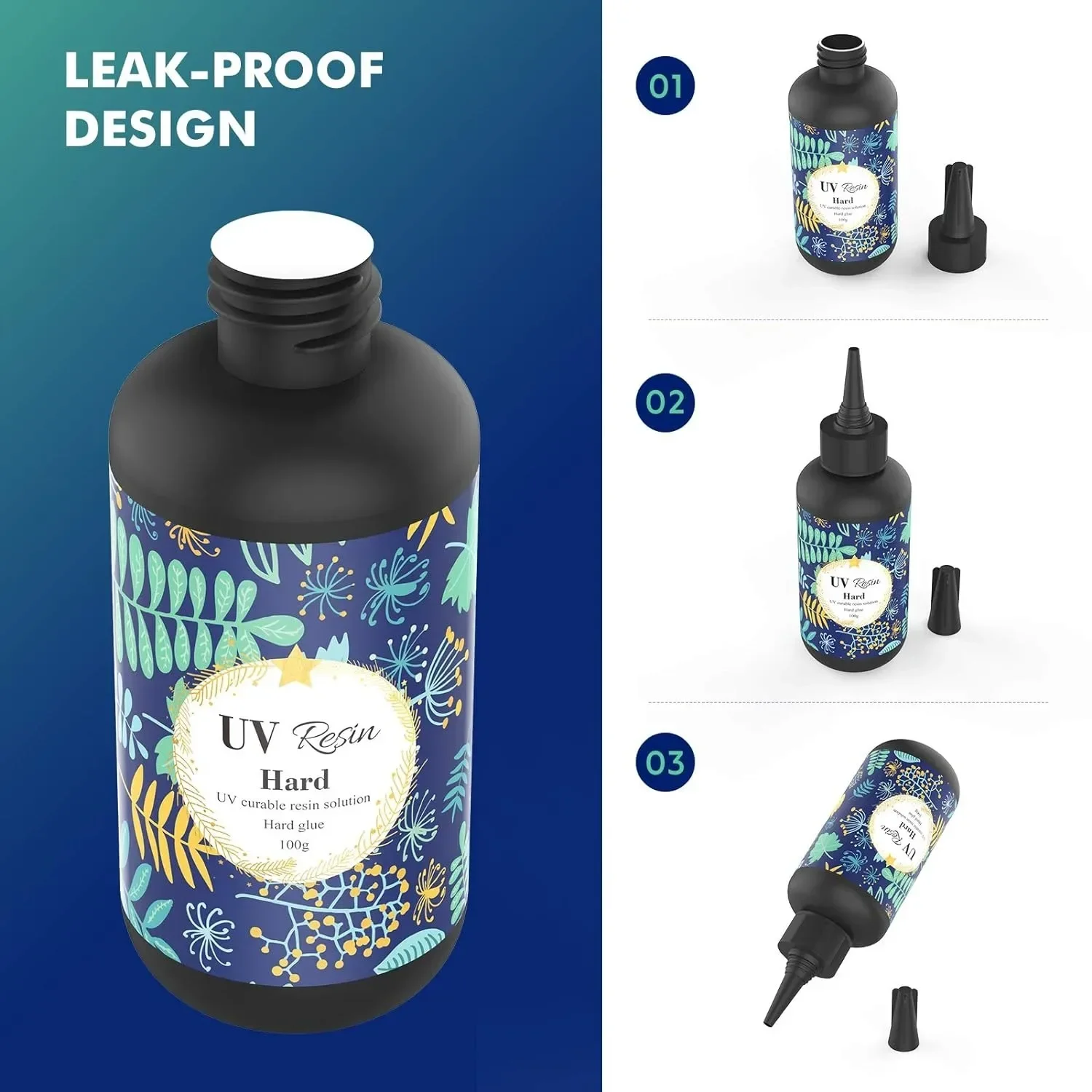 Uv-harpiks 10-100g krystalklar hård type uv-lim ultraviolet hærdende epoxyharpiks til gør-det-selv smykkefremstilling, håndværksdekoration