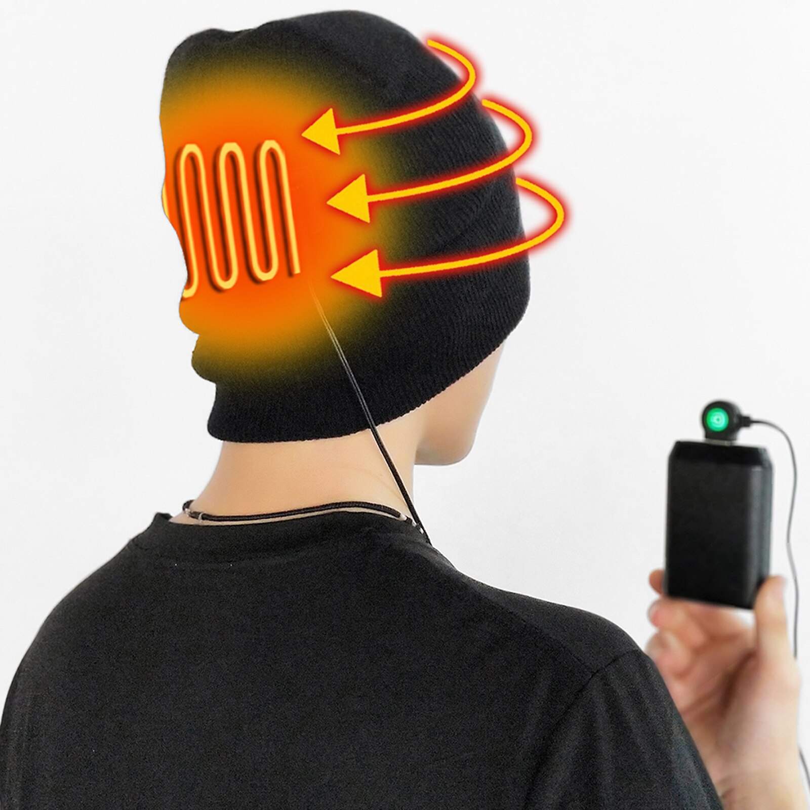 Bonnet chauffant en tricot pour l'hiver, pour Sports de plein air, Ski, USB, électrique, infrarouge lointain, cyclisme, randonnée, alpinisme