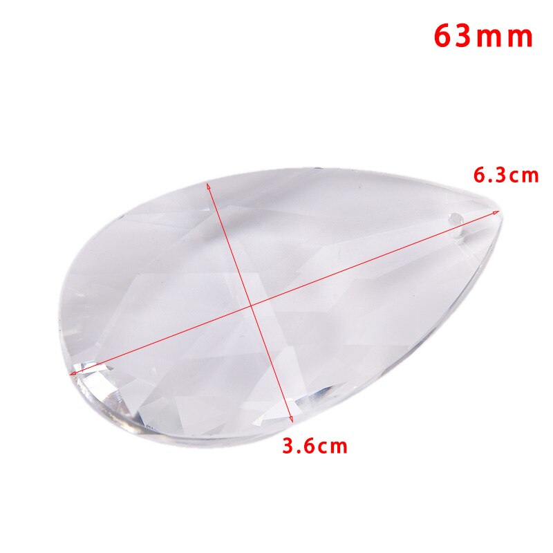 Clear Kroonluchter Glas Kristallen Lamp Prisms Onderdelen Opknoping Druppels Hangers 38Mm-76Mm Kristallen Lamp Accessoires: 63mm