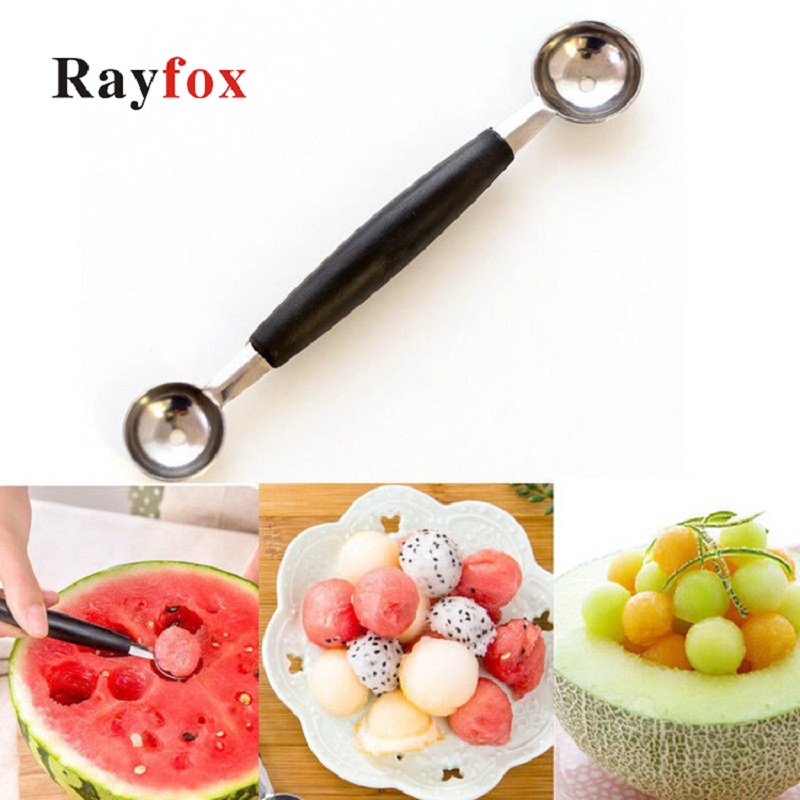 Utensilios de cocina multiusos de acero inoxidable de doble cabeza, cuchara para excavar sandía, bola para fruta, accesorios de cocina