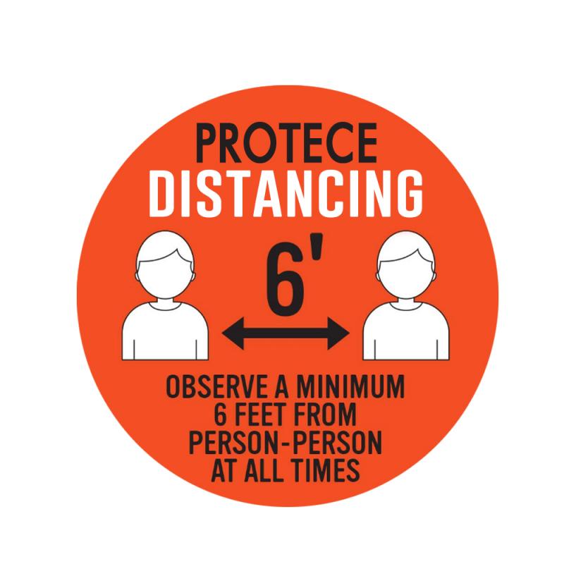 5/2/1Pcs Public Area 6 Feet Protect Distancing Floor Sign Ground Sticker Safety Sign Social Supermarket Anti Slip Floor Decals