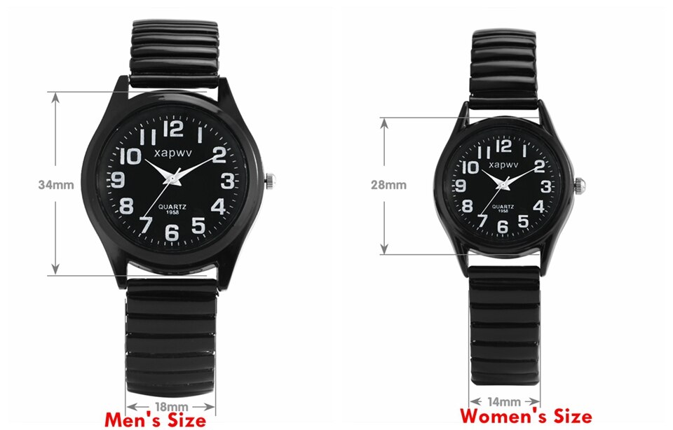 Minimalist Men Women Black Elastic Band Classic Arabic Numeral Dial Quartz Watch Product Couple Watch Lover Anniversary