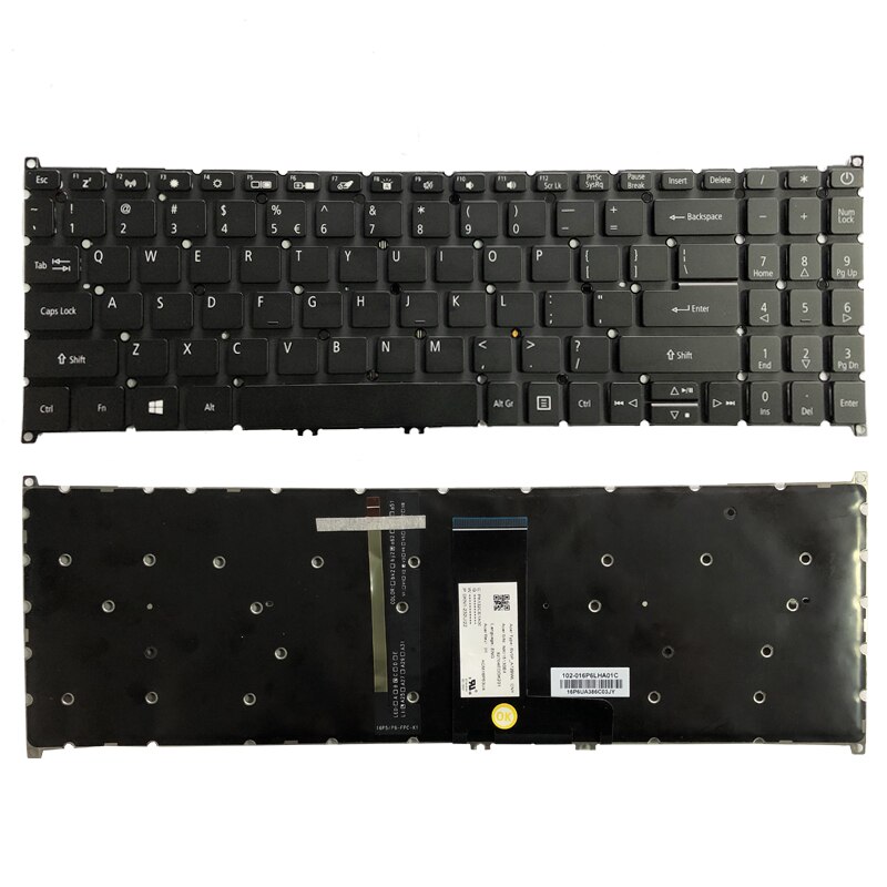 Laptop US Keyboard For Acer Aspire 3 A315-54 A315-54G A315-55 A315-55G A515-52 A515-53 A515-54 N18Q13 N19C1 N19H1 Black: With Backlit