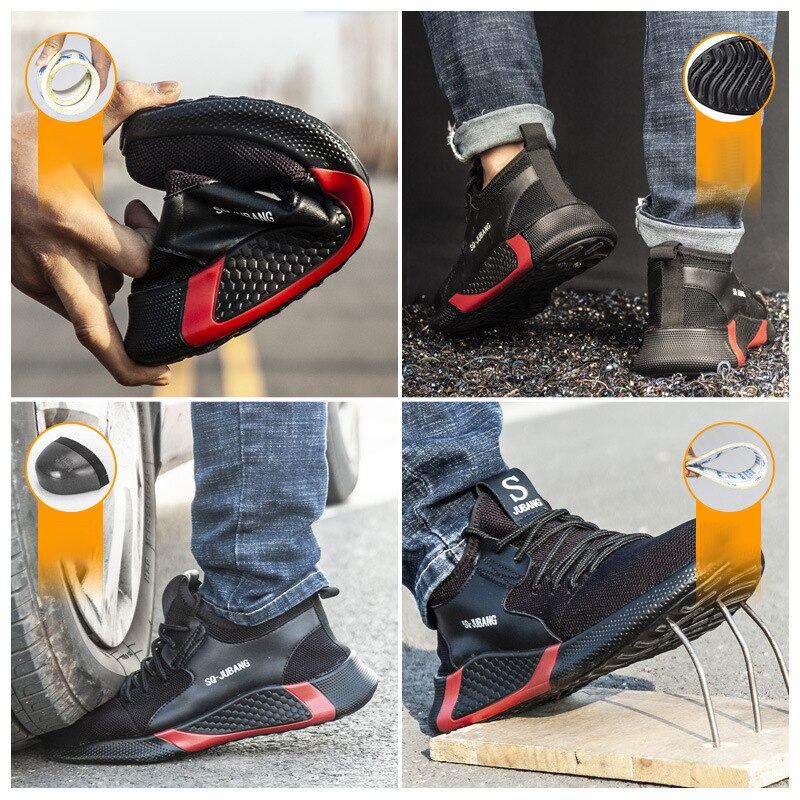 Werk Sneakers Mannelijke Stalen Neus Veiligheidsschoenen Mannen Werken Laarzen Mannen Naalddichte Werk Veiligheid Laarzen Mannen Lichtgewicht werkschoenen