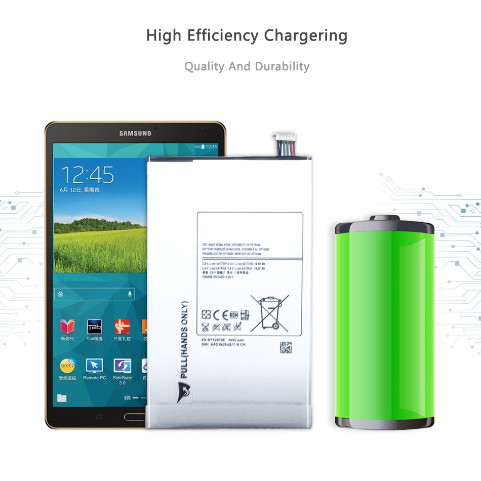 4900Mah Voor Samsung Tablet Batterij Voor Samsung Galaxy Tab 8.4 S T700 T705 SM-T700 T701 SM-T705 EB-BT705FBE EB-BT705FBC