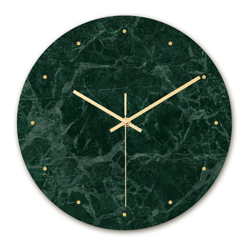 Grün Marmor Wanduhr Einfache Dekorative Kreative nordisch Moderne Marmor Uhren Zauberstab Uhr für Wohnzimmer Küche Büro Schlafzimmer: CC004 30cm