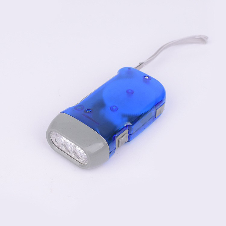 Tragbare Hand Drücken LED Nacht Taschenlampe Selbst-angetrieben Dynamo Kurbel Energie Wind hoch Manuelle Stromerzeugung Für Camping Reiten: Blau