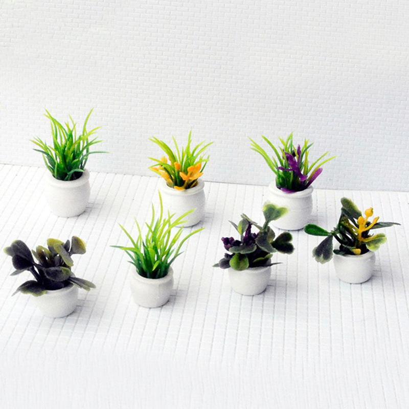 Mini potteblomster og planter modellfremstilling diy håndlaget konstruksjonssand bordmateriale 3-5cm
