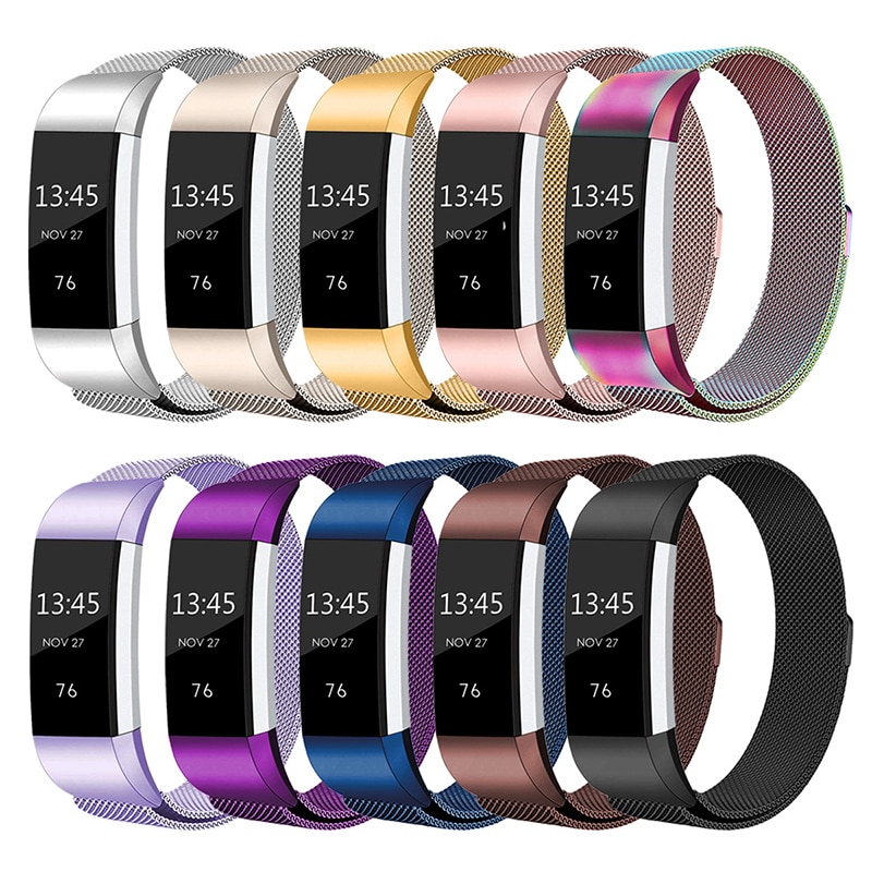 Magnetisk rem til fitbit charge 3 4 smart urbånd metal rustfri magnetisk rem armbånd erstatning sport ur rem