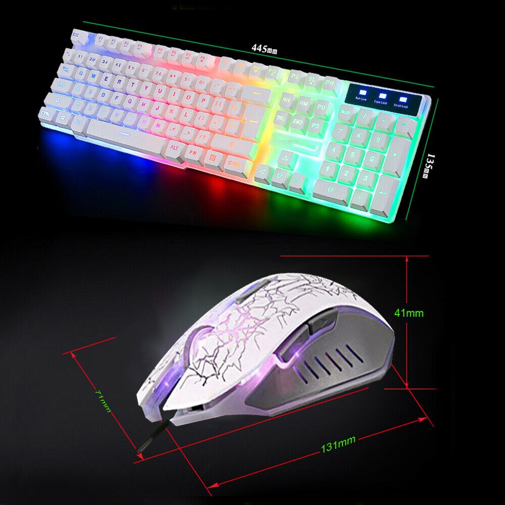 Wired Gaming Mechanical Keyboard Backlight USB Keyboard Mouse Set For PC Laptop Floating Keyboard Kit Computer Keyboard