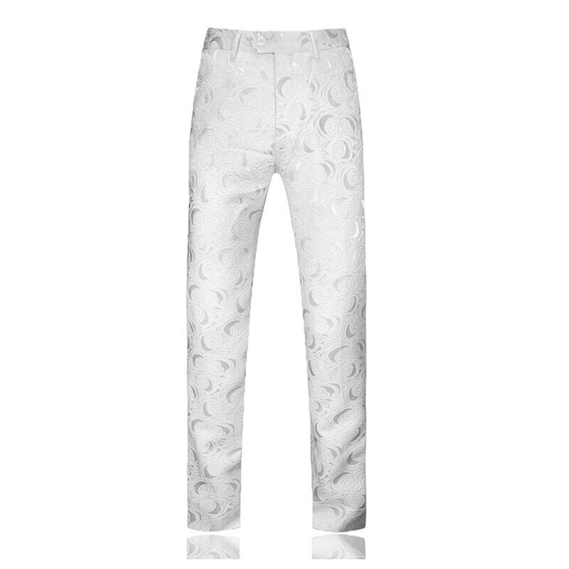 Mænd kjole bukser jacquard stof bukser mænd stor størrelse s  - 5xl hvide og sorte bukser