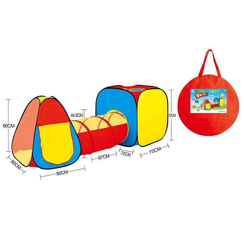 3 In 1 Children's Play Tent for Children Kids Tent Toys Ocean Balls Pool Foldable Playpen Baby Crawling Tunnel Play House Tent: XM-019-004