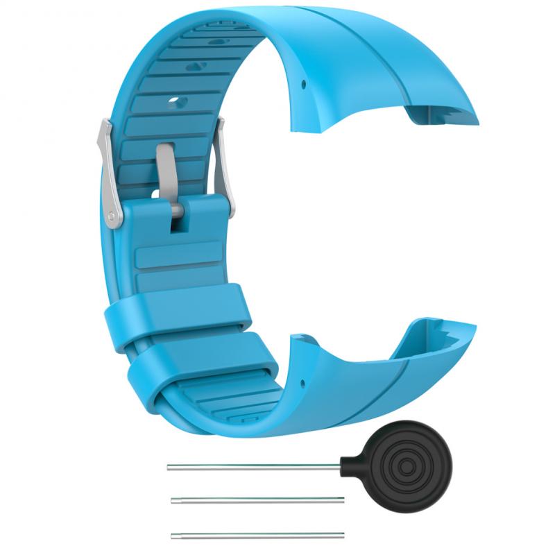 Colorful Replacement Watch Strap For Polar M400 Running Smart Watch Silicone Sport Wrist Band For Polar M430 Silicone Strap: sky blue