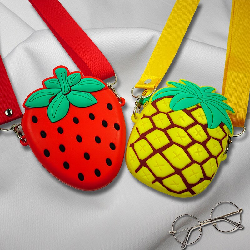 Kinderen Fruit Portemonnee Ananas Leuke Aardbei Vrouwen Messenger Bag Mini Mode Meisjes Kleine Portemonnee