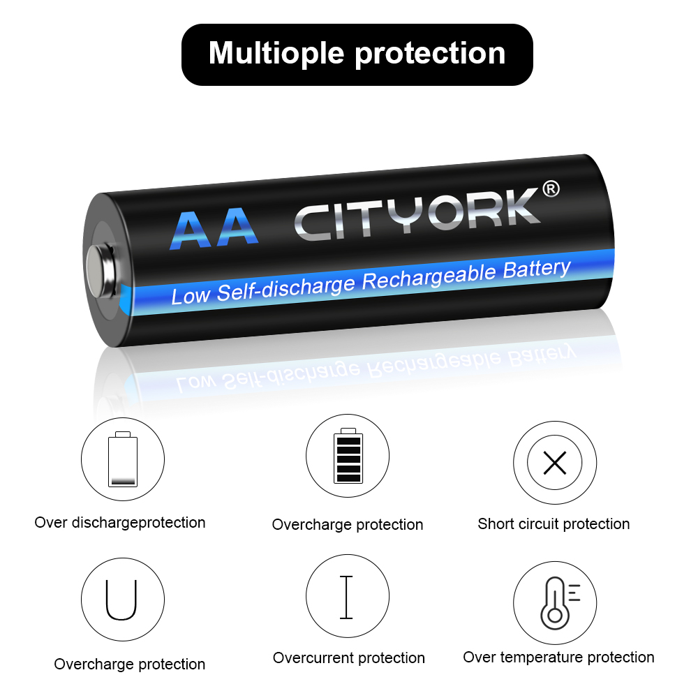 CITYORK 1,2 V AA + AAA baterías recargables AA 3000mAh AAA 1100mAh aa 2A batería aaa nimh y LCD 1,2 V AA AAA cargador