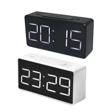 LED Digital Alarm Clock USB/Battery Mirror Real-time Display Bedside Quiet Home Bedroom Desk Display Digital Desktop Table Clock