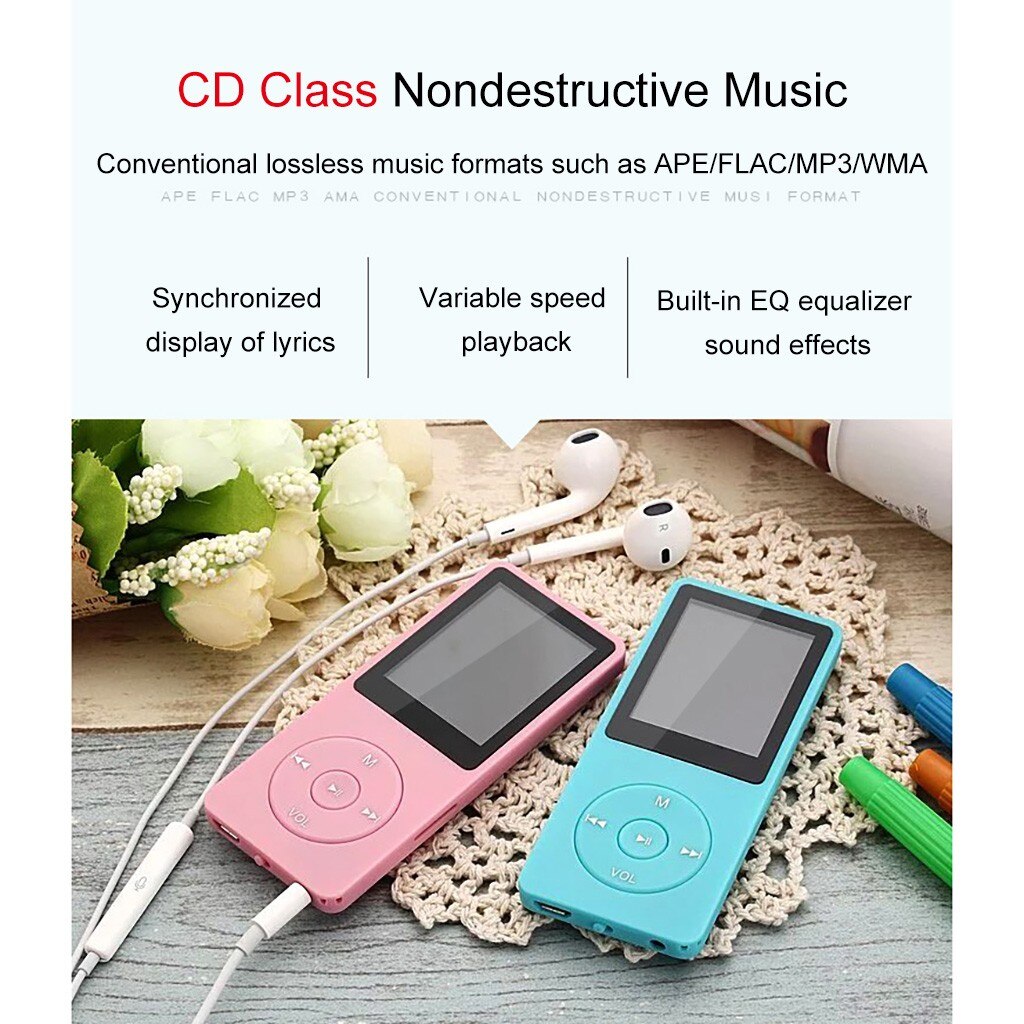 Mini portatile MP3 MP4 Lossless Sound Music Player registratore FM TF Card 80 ore lettore MP3 supporto fino a 128GB Micro SD Card