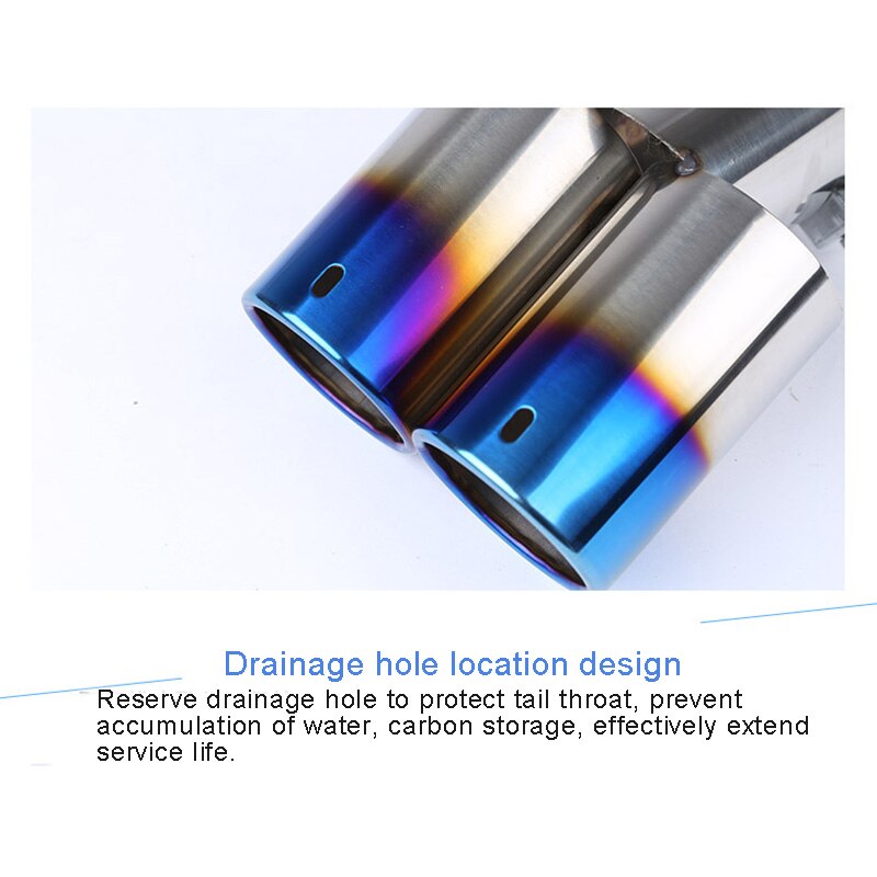 Universele Rvs Auto Staart Buis Auto Uitlaatpijp Uitlaat Auto Dual Uitlaat Trim Tip Tail Pipe